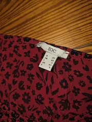 Vorschaubild 3 von Damen Bluse Langarm Floral Rot Gr. XS 34