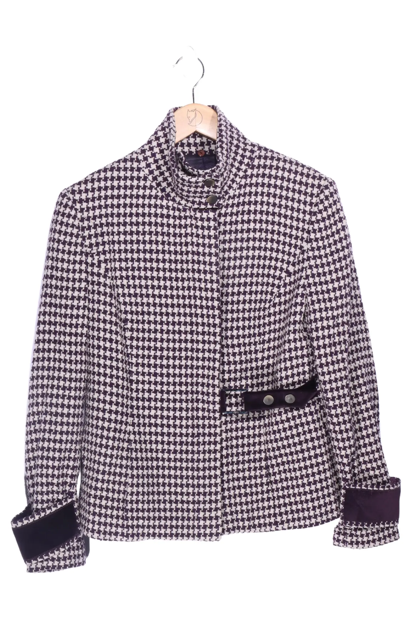 LUIS CIVIT Damen Blazer Gr. 36/S Lila Kariert Elegant Klassisch