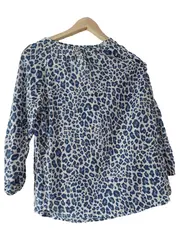 Vorschaubild 5 von Damen Langarmshirt Gr. 40 Leopard Muster Casual Blau Weiß
