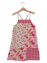 Vorschaubild 1 von Sommerkleid Mädchen Gr. 132/134 Patchwork Blumen Baumwolle Rosa Bunt
