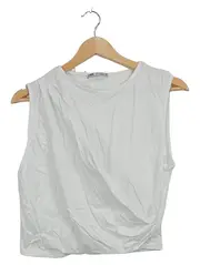 Vorschaubild 1 von Damen Top Shirt ärmellos weiß Gr. S 36 Baumwolle Basic