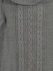 Vorschaubild 6 von Damen Strickkleid Pulloverkleid Zopfmuster Grau Gr. 38/M Casual