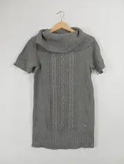 Vorschaubild 2 von Damen Strickkleid Pulloverkleid Zopfmuster Grau Gr. 38/M Casual