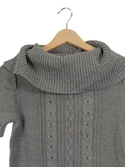 Vorschaubild 3 von Damen Strickkleid Pulloverkleid Zopfmuster Grau Gr. 38/M Casual