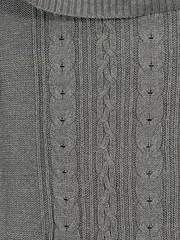 Vorschaubild 5 von Damen Strickkleid Pulloverkleid Zopfmuster Grau Gr. 38/M Casual