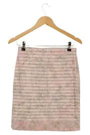 Vorschaubild 2 von Faltenrock Damen Gr. 36/S Mehrfarbig Floral Gestreift Midirock