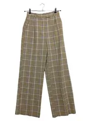 Vorschaubild 1 von Damen Stoffhose Kariert Beige Gr. S Business Falten L32