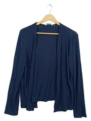Vorschaubild 1 von Damen Strickjacke Cardigan Gr. L Blau Basic Viskose