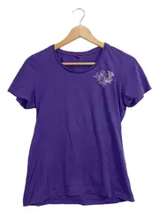 Vorschaubild 1 von Damen T-Shirt Gr. 40 L Lila Casual Grafisch Kurzarm