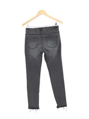 Vorschaubild 2 von Damen Jeans Slim Fit Grau W28/36/S Casual Fransen Knopfleiste