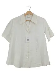 Vorschaubild 1 von Damen Hemdbluse Gr. 44/XXL Weiß Klassisch Kurzarm Polyester