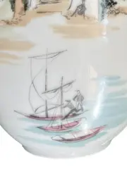 Vorschaubild 3 von Vase Handmalerei München Porzellan oval weiß 20cm