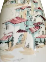 Vorschaubild 2 von Vase Handmalerei München Porzellan oval weiß 20cm