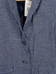 Vorschaubild 2 von Blazer Damen Blau Gr. 38 Strukturmuster Business Sakko Langarm