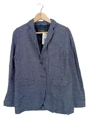 Vorschaubild 1 von Blazer Damen Blau Gr. 38 Strukturmuster Business Sakko Langarm