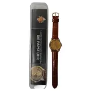 Vorschaubild 3 von Herren Armbanduhr Papst Benedikt XVI. 5 Jahre Pontifikat Gold Leder