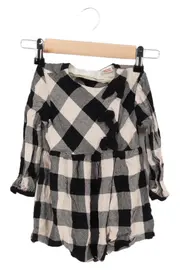 Vorschaubild 1 von Kinder Einteiler Gr. 92 Schwarz Kariert Baby Strampler Overall