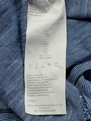 Vorschaubild 4 von Herren Langarmshirt Gr. 50/L Blau Casual Basic V-Ausschnitt