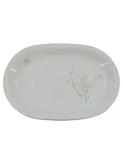Vorschaubild 1 von Servierplatte Weiß Klassisch Elegant Blatt Motiv Porzellan 32 cm