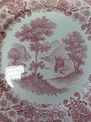 Vorschaubild 2 von Burgenland Wandteller Porzellan Rosa Landschaft 19cm