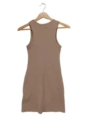 Vorschaubild 2 von Freizeitkleid Damen 32/XXS Braun Rippstrick Minikleid Casual