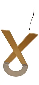 Vorschaubild 1 von Buchstütze Holz Edelstahl X-Form Modern Minimalistisch 18x24cm