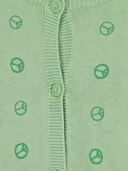 Vorschaubild 4 von Strickjacke Mädchen Grün Grafik Gr. 122 Langarm Casual