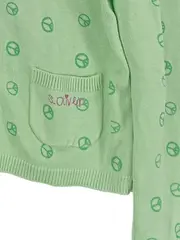 Vorschaubild 3 von Strickjacke Mädchen Grün Grafik Gr. 122 Langarm Casual