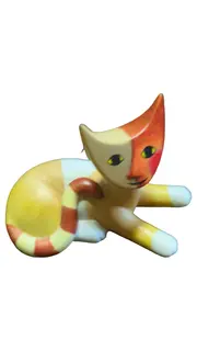 Vorschaubild 1 von R. Wachtmeister Katze Dekofigur Keramik Mehrfarbig Modern 7cm