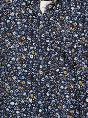 Vorschaubild 2 von Damen Bluse Gr. 40/L Blau mit Blumenmuster Casual
