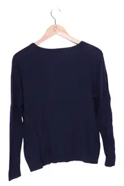 Vorschaubild 2 von Damen Pullover Gr. 36/S Blau Basic Casual Langarm