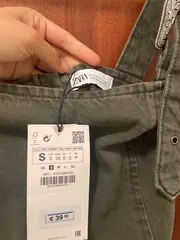 Vorschaubild 7 von Damen Latzkleid Freizeitkleid Gr. S Oliv Casual mit Schnallen