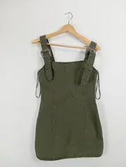 Vorschaubild 3 von Damen Latzkleid Freizeitkleid Gr. S Oliv Casual mit Schnallen