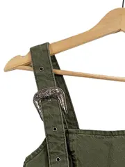 Vorschaubild 4 von Damen Latzkleid Freizeitkleid Gr. S Oliv Casual mit Schnallen