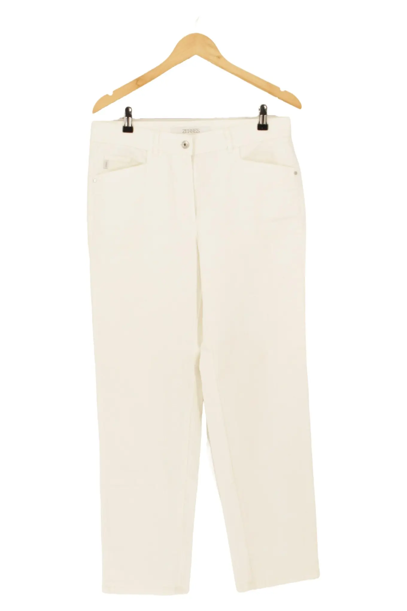 ZERRES Damen Jeans Regular Fit Gr. 42 Weiß Baumwolle Casual Hose