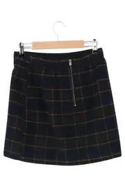 Vorschaubild 2 von Damen Minirock Gr. 38/M Blau Kariert Preppy Klassisch Reißverschluss