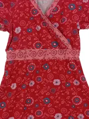 Vorschaubild 3 von Mädchen Sommerkleid Gr. 128/134 Rot Blumenmuster Baumwolle