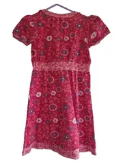 Vorschaubild 2 von Mädchen Sommerkleid Gr. 128/134 Rot Blumenmuster Baumwolle