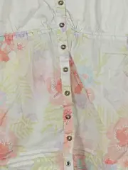 Vorschaubild 4 von Damen Top Bluse Blumenmuster Gr. S Weiß Baumwolle