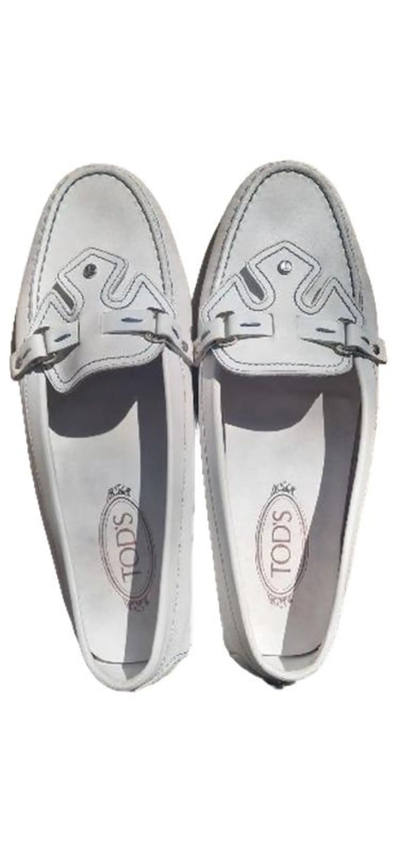 TOD'S Schuhe Damen Mokassins Gr. 40 Weiß Klassische Slipper Loafer