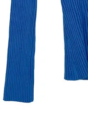 Vorschaubild 3 von Damen Pullover 40/L Blau Langarmshirt Stehkragen Rippstrick Casual