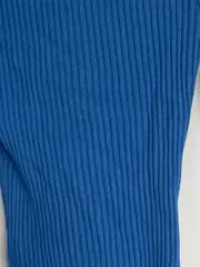 Vorschaubild 4 von Damen Pullover 40/L Blau Langarmshirt Stehkragen Rippstrick Casual