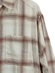 Vorschaubild 2 von Damen Hemdbluse kariert Beige Gr. M Viskose Casual