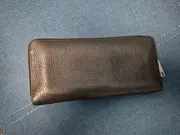 Vorschaubild 2 von Zip-Around Geldbörse Damen Leder Schwarz Elegant 22cm