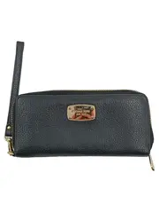 Vorschaubild 1 von Zip-Around Geldbörse Damen Leder Schwarz Elegant 22cm