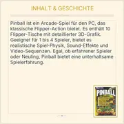 Vorschaubild 4 von Pinball PC CD-ROM Geschicklichkeitsspiel Flipper Simulation 1-4 Spieler