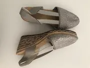 Vorschaubild 2 von Damen Sandaletten Keilabsatz Gr. 40 Silber Komfortabel