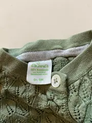 Vorschaubild 6 von Strickjacke Mädchen Gr. 104 Grün Lochmuster Bio-Baumwolle