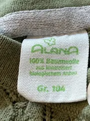 Vorschaubild 5 von Strickjacke Mädchen Gr. 104 Grün Lochmuster Bio-Baumwolle
