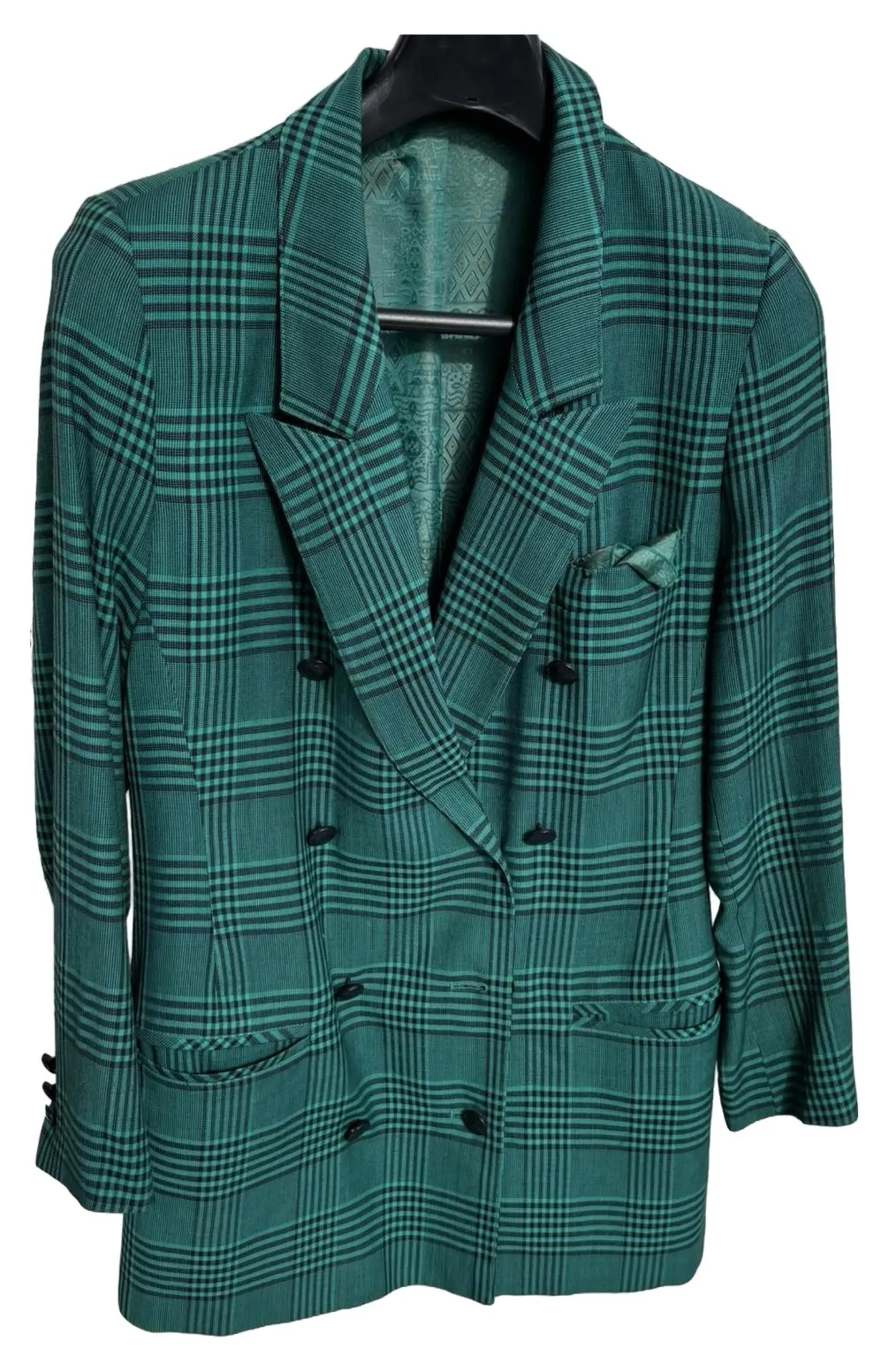 RAVENS Damen Blazer Gr. 40/L Grün Kariert Klassisch